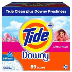 Tide + Downy April Fresh HE Deep Cleaning Concentrated Laundry Detergent Powder 89 Loads - 132oz