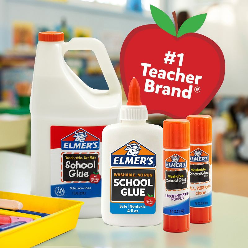slide 3 of 8, Elmer's 1qt Washable School Glue - Clear: Non-Toxic Liquid Glue, Art & Stationery, Elmers Glue Bottle, 1 qt