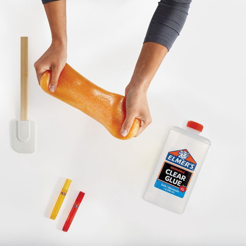 slide 5 of 8, Elmer's 1qt Washable School Glue - Clear: Non-Toxic Liquid Glue, Art & Stationery, Elmers Glue Bottle, 1 qt