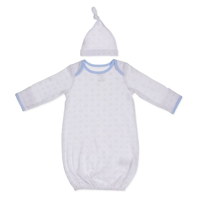 slide 1 of 1, Sterling Baby Preemie Stars Gown and Hat Set - Blue, 2 ct