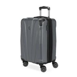 SWISSGEAR Cascade Hardside Carry On Suitcase - Dark Gray: 8-Wheel, Telescoping Handle, Checkpoint Friendly