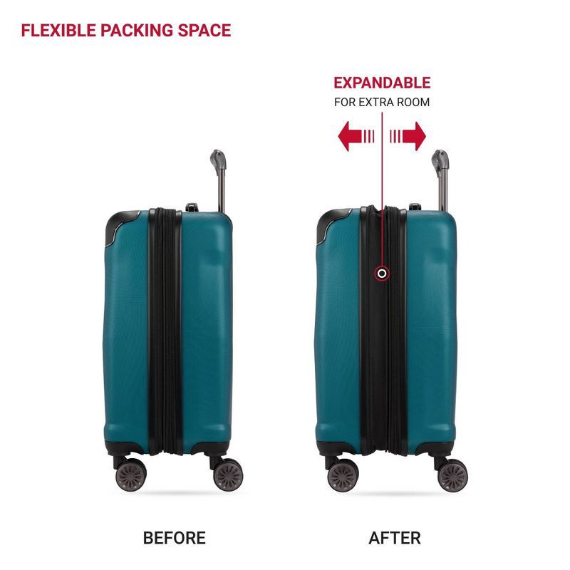 slide 5 of 10, SWISSGEAR Cascade Hardside Carry On Suitcase - Teal, 1 ct