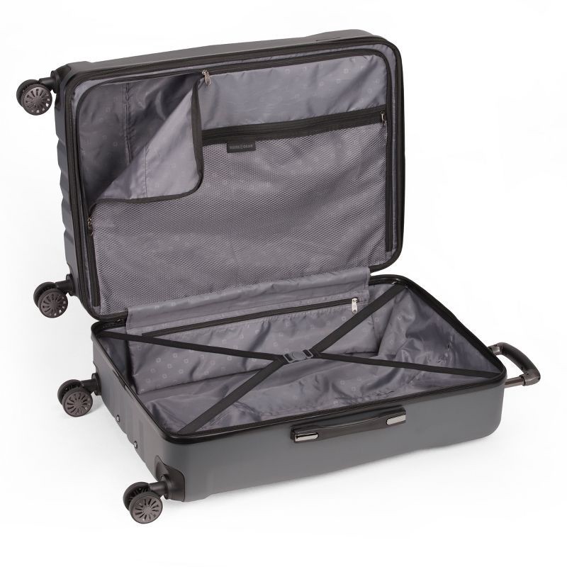 slide 2 of 9, SWISSGEAR Cascade Hardside Large Checked Suitcase - Dark Gray: Tear-Resistant ABS, 1 ct