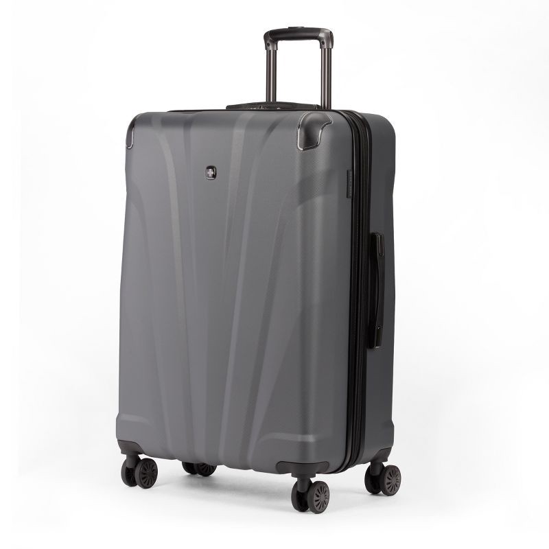 slide 1 of 9, SWISSGEAR Cascade Hardside Large Checked Suitcase - Dark Gray, 1 ct