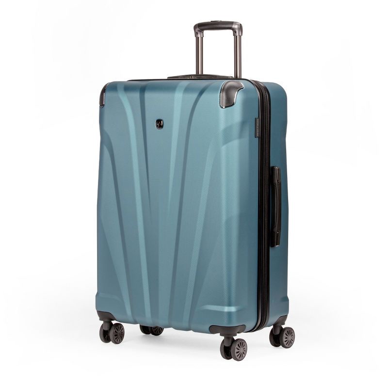 slide 1 of 9, SWISSGEAR Cascade Hardside Large Checked Suitcase - Teal, 1 ct