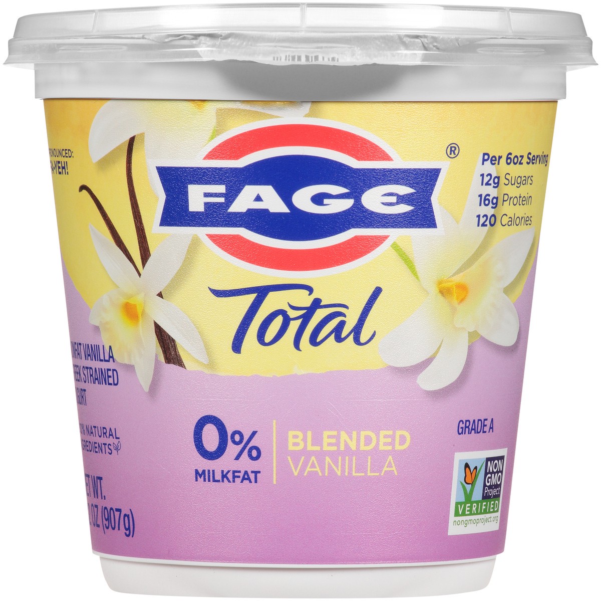 slide 1 of 12, Fage Blended Strained Nonfat Greek Vanilla Yogurt 32 oz, 32 oz