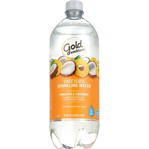 slide 1 of 1, Gold Emblem Sparkling Water, Pineapple Coconut, 33.81 Oz, 1 ct