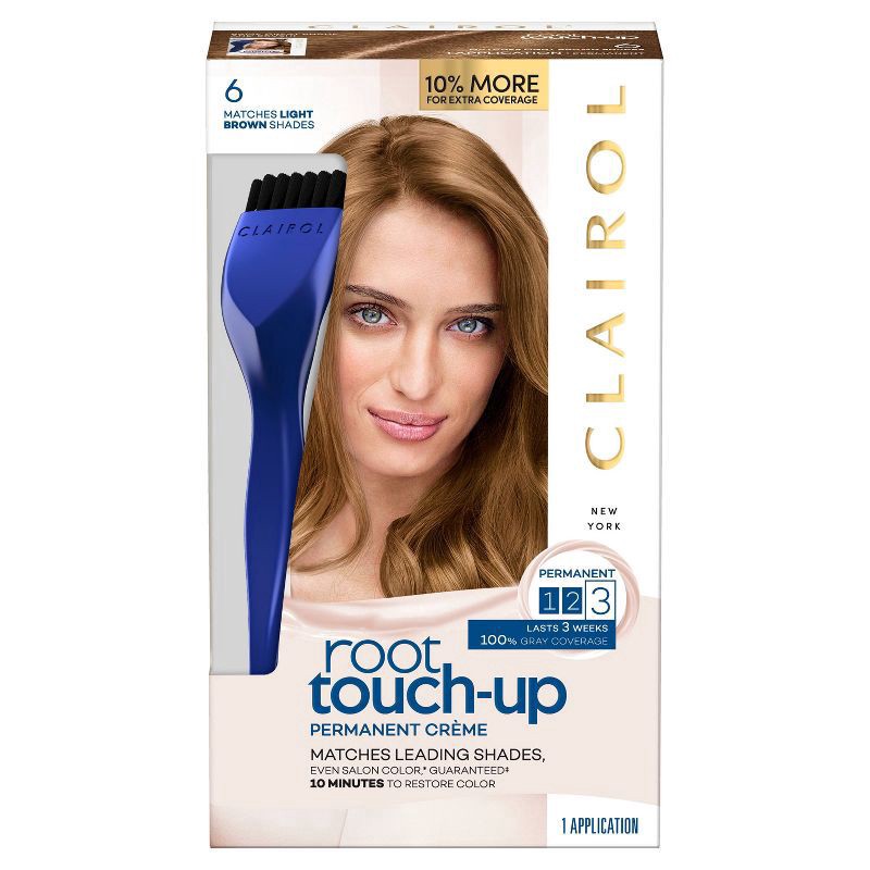 slide 1 of 9, Nice 'n Easy Clairol Root Touch-Up Permanent Hair Color - 6 Light Brown - 1 Kit, 1 ct