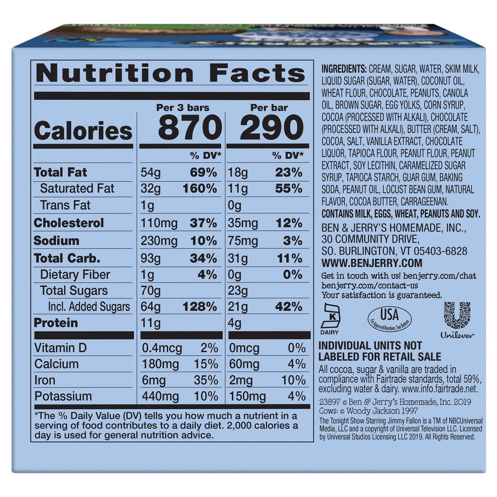 slide 3 of 6, Ben & Jerry's Pint Slices The Tonight Dough Ice Cream Bars, 3 ct, 9 oz