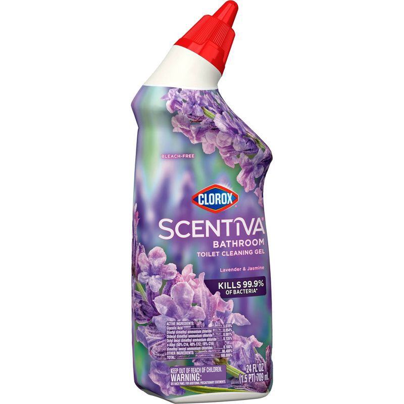 slide 3 of 13, Clorox Scentiva Toilet Cleaning Gel Bleach Free - Tuscan Lavender & Jasmine - 24 fl oz, 24 fl oz