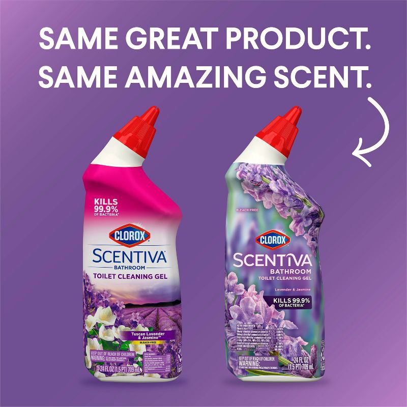 slide 9 of 13, Clorox Scentiva Toilet Cleaning Gel Bleach Free - Tuscan Lavender & Jasmine - 24 fl oz, 24 fl oz