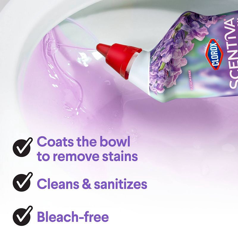 slide 10 of 13, Clorox Scentiva Toilet Cleaning Gel Bleach Free - Tuscan Lavender & Jasmine - 24 fl oz, 24 fl oz