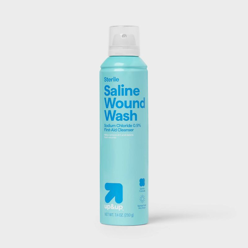slide 1 of 3, Saline Wound Wash - 7.4oz - up&up™, 7.4 oz