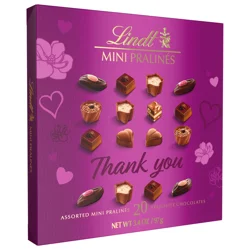 Lindt Mini Pralines Thank You, Assorted Exquisite Chocolates, 20ct