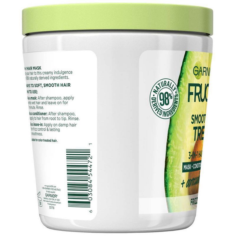 slide 2 of 5, Garnier Fructis Smoothing Treat 1 Minute + Avocado Extract Hair Mask - 13.5 fl oz, 13.5 fl oz