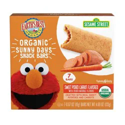 Earth's Best Organic Sweet Potato Carrot Toddler Snack Bars Sesame Street Sunny Days - 7ct