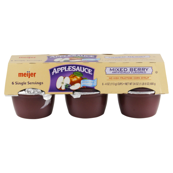 slide 1 of 4, Meijer Mixed Berry Applesauce, 6 ct