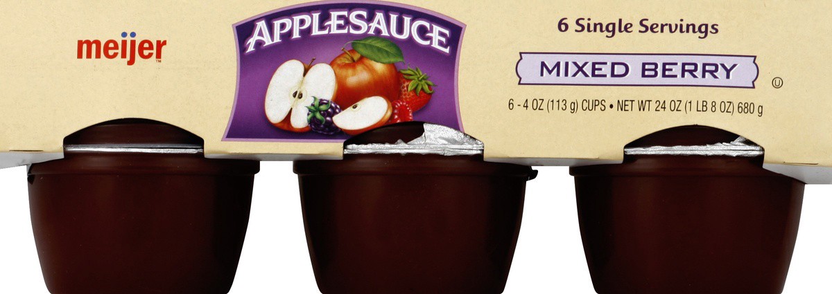 slide 4 of 4, Meijer Mixed Berry Applesauce, 6 ct