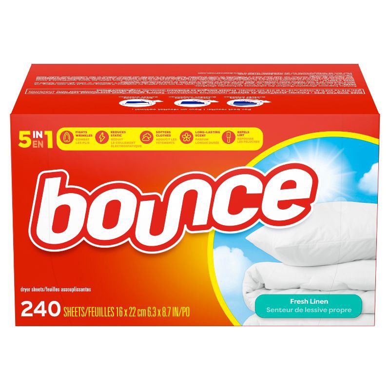 slide 2 of 7, Bounce Fresh Linen Fabric Softener Dryer Sheets - 240ct, 240 ct