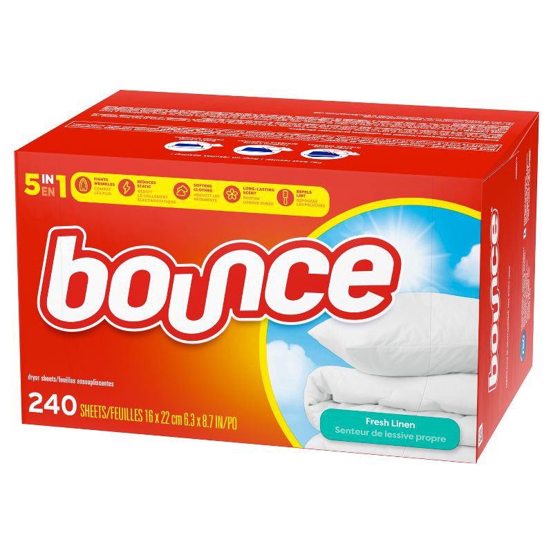 slide 3 of 7, Bounce Fresh Linen Fabric Softener Dryer Sheets - 240ct, 240 ct