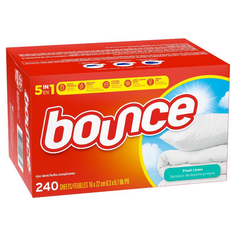 slide 9 of 10, Bounce Fresh Linen Fabric Softener Dryer Sheets - 240ct, 240 ct