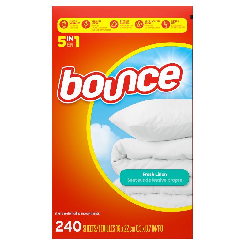 slide 10 of 10, Bounce Fresh Linen Fabric Softener Dryer Sheets - 240ct, 240 ct