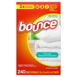 Bounce Fresh Linen Fabric Softener Dryer Sheets - 240ct