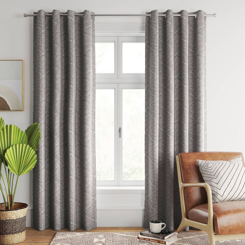 slide 4 of 4, 1pc 50"x84" Blackout Modern Stroke Window Curtain Panel Gray - Project 62™, 1 ct
