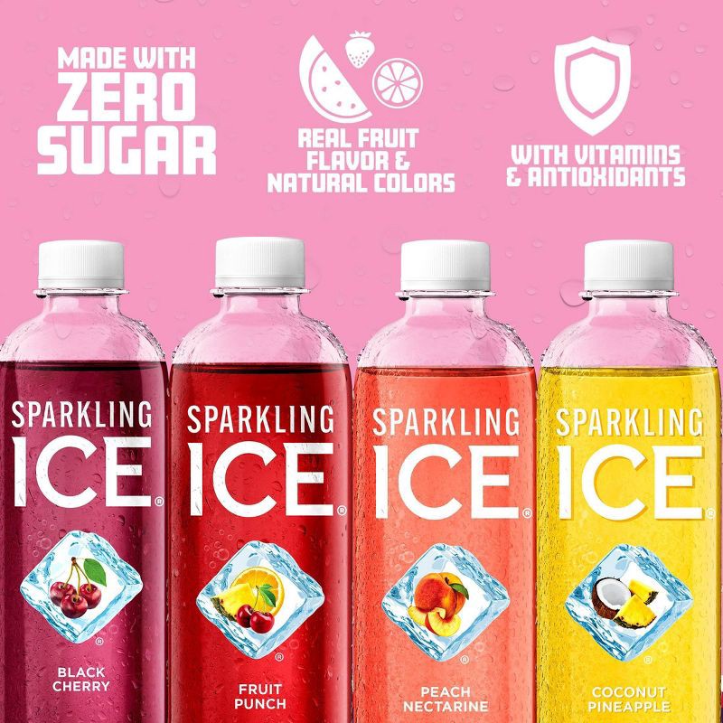 slide 3 of 10, Sparkling ICE Variety Pack-Black Cherry/Peach Nectarine/Coconut Pineapple/Fruit Punch - 12pk/17 fl oz Bottles, 12 ct; 17 fl oz