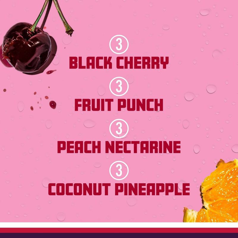 slide 4 of 10, Sparkling ICE Variety Pack-Black Cherry/Peach Nectarine/Coconut Pineapple/Fruit Punch - 12pk/17 fl oz Bottles, 12 ct; 17 fl oz