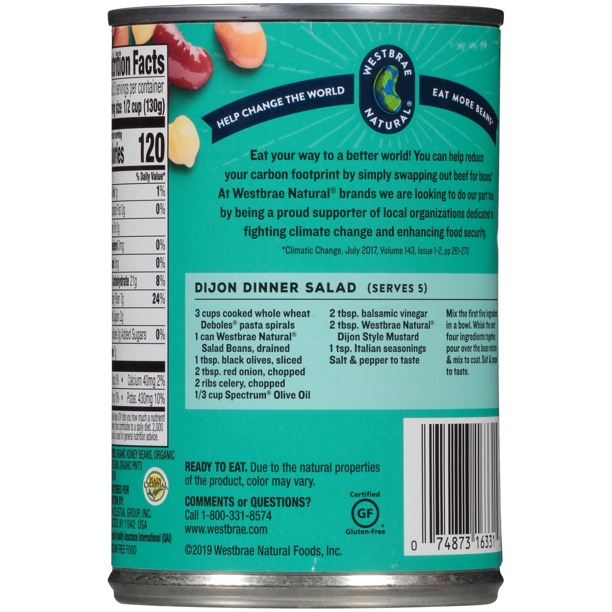 slide 10 of 10, Westbrae Natural Vegetarian Organic Salad Beans Low Sodium, 15 oz