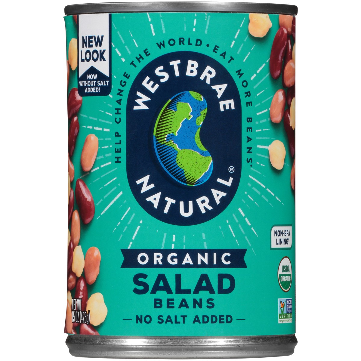 slide 1 of 10, Westbrae Natural Vegetarian Organic Salad Beans Low Sodium, 15 oz