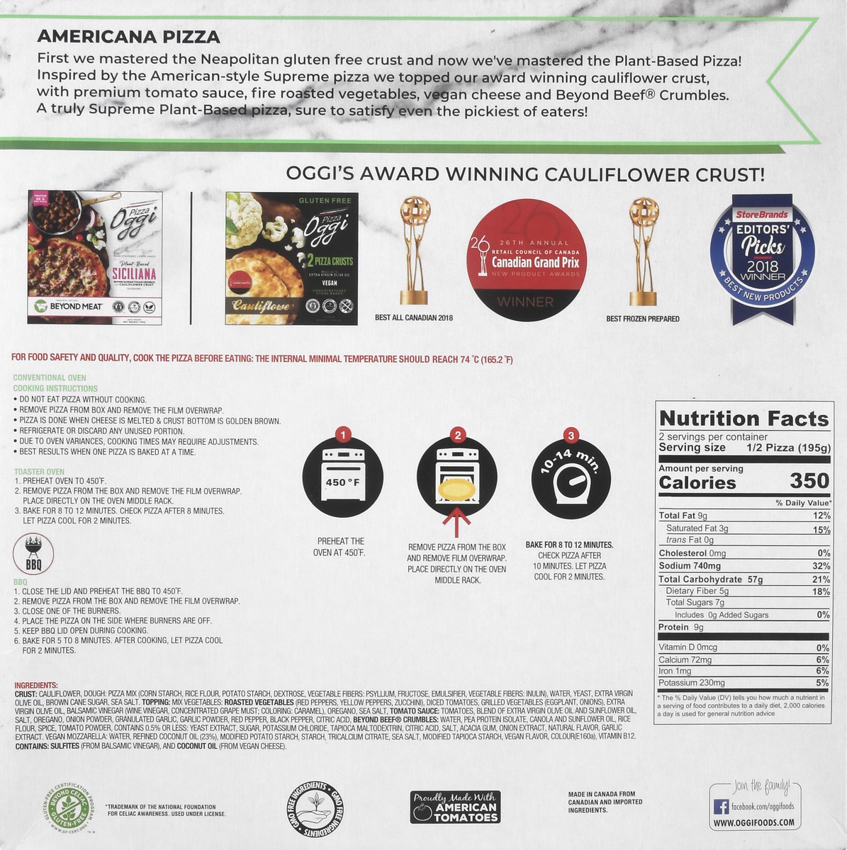 slide 5 of 9, Pizza Oggi Plant-Based Americana Pizza 13.76 oz, 13.76 oz