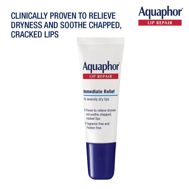 slide 2 of 6, Aquaphor Immediate Relief Lip Repair Balm - 2ct/ 0.70 fl oz, 2 ct, 0.70 fl oz