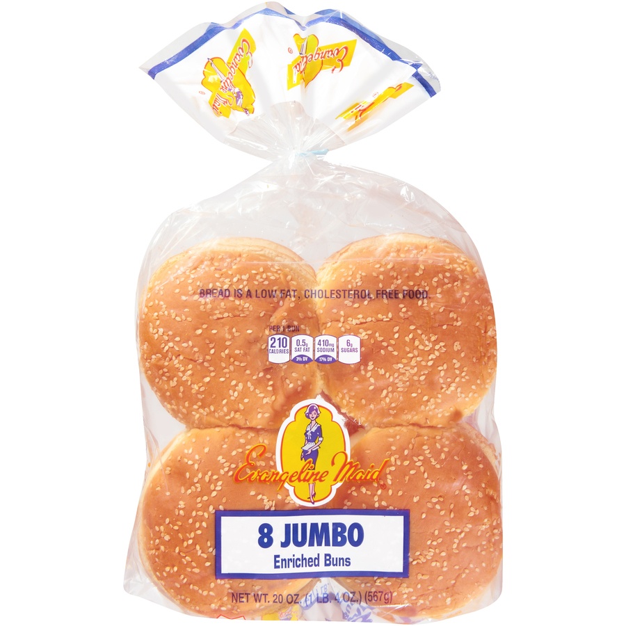 slide 1 of 8, Evangeline Maid Hamburger Buns, 20 oz