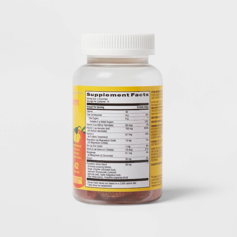 slide 3 of 4, Immunity Support Dietary Supplement Gummy - Assorted Fruit - 42ct - up&up™, 42 ct
