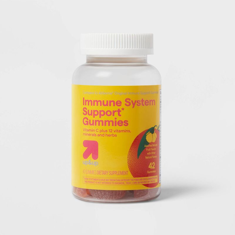 slide 1 of 4, Immunity Support Dietary Supplement Gummy - Assorted Fruit - 42ct - up&up™, 42 ct