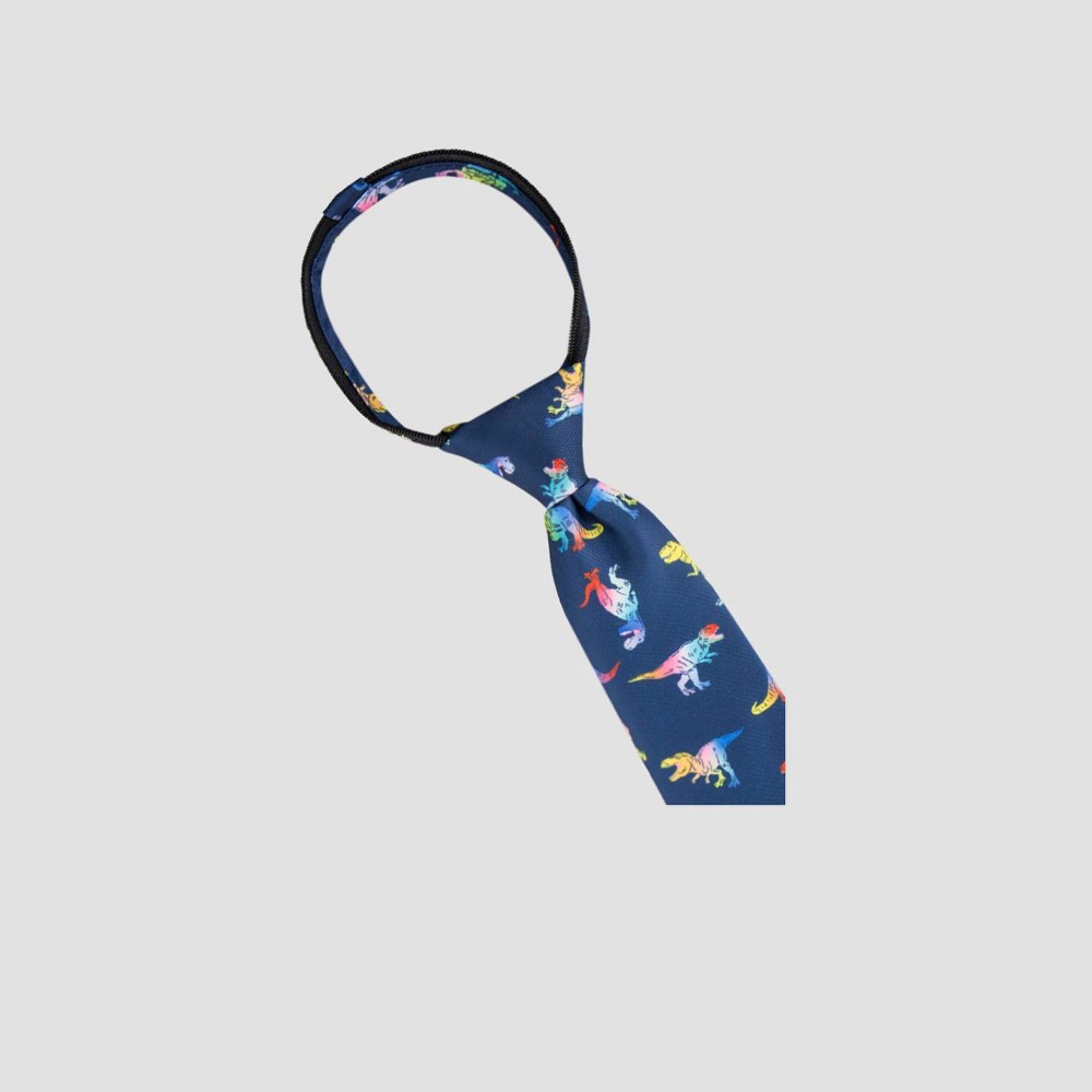 slide 2 of 4, Boys' Woven Zip Necktie - Cat & Jack™ Black S/M, 1 ct