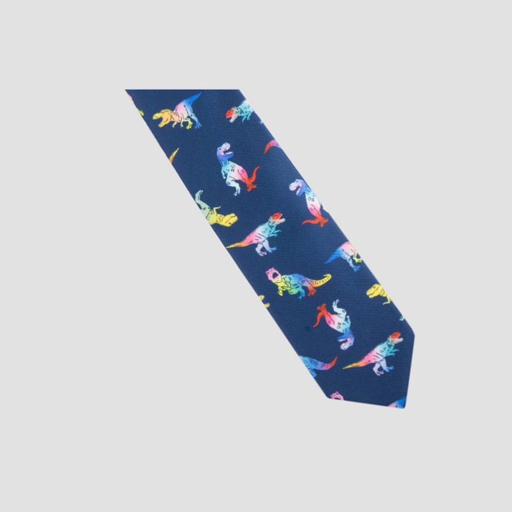 slide 3 of 4, Boys' Woven Zip Necktie - Cat & Jack™ Black M/L: Solid Polyester, Kids Neckwear, 1 ct