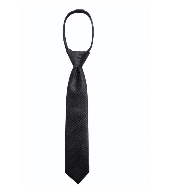 slide 1 of 4, Boys' Woven Zip Necktie - Cat & Jack™ Black M/L: Solid Polyester, Kids Neckwear, 1 ct