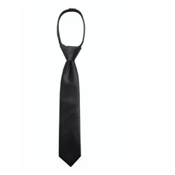 Boys&#x27; Woven Zip Necktie - Cat &amp; Jack™ Black M/L: Solid Polyester, Kids Neckwear
