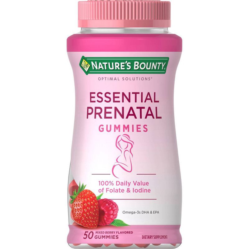 slide 1 of 5, Nature's Bounty Optimal Solutions Prenatal Gummies - Strawberry - 50ct, 50 ct