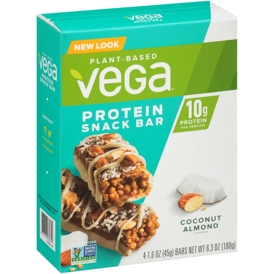 slide 2 of 8, Vega Coconut Almond Protein Snack Bar, 4 ct; 1.6 oz