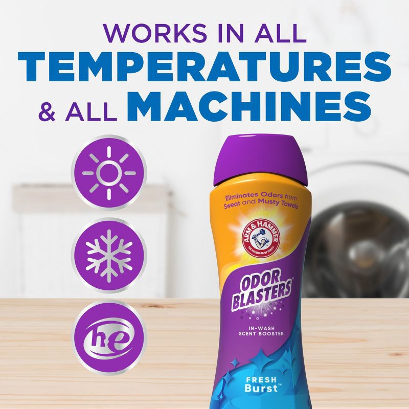 slide 5 of 13, Arm & Hammer Odor Blasters In-Wash Scent Booster - Fresh Burst - 37.8oz, 37.8 oz