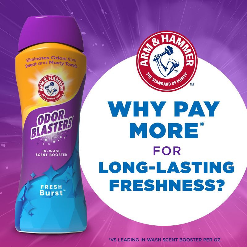 slide 9 of 13, Arm & Hammer Odor Blasters In-Wash Scent Booster - Fresh Burst - 37.8oz, 37.8 oz