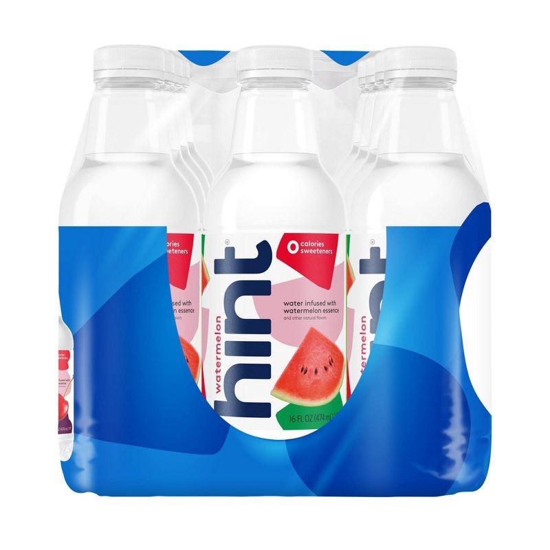 slide 9 of 11, hint Blue Variety Pack Flavored Water Watermelon, Blackberry, Pineapple, Cherry - 12pk/16 fl oz Bottles, 12 ct; 16 fl oz