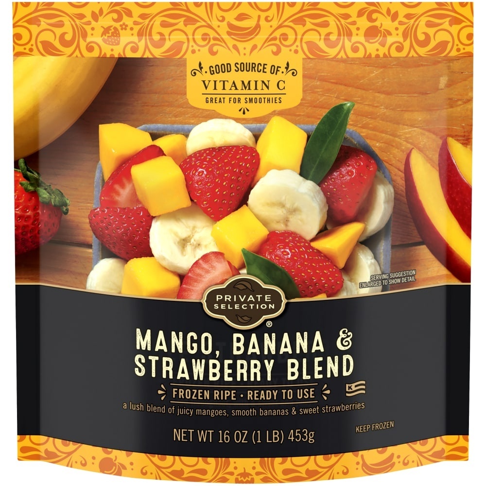 slide 1 of 1, Private Selection Mango Banana & Strawberry Blend, 16 oz