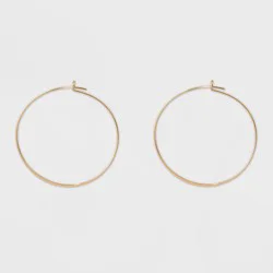 Thin Medium Hoop Earrings - A New Day™ Gold: Brass Nickel-Free Metal, 2" Diameter, Lightweight Design