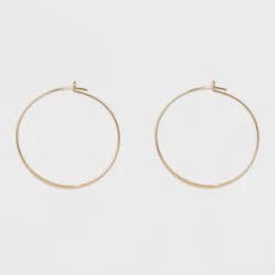 Thin Medium Hoop Earrings - A New Day™ Gold: Brass Nickel-Free Metal, 2" Diameter, Lightweight Design