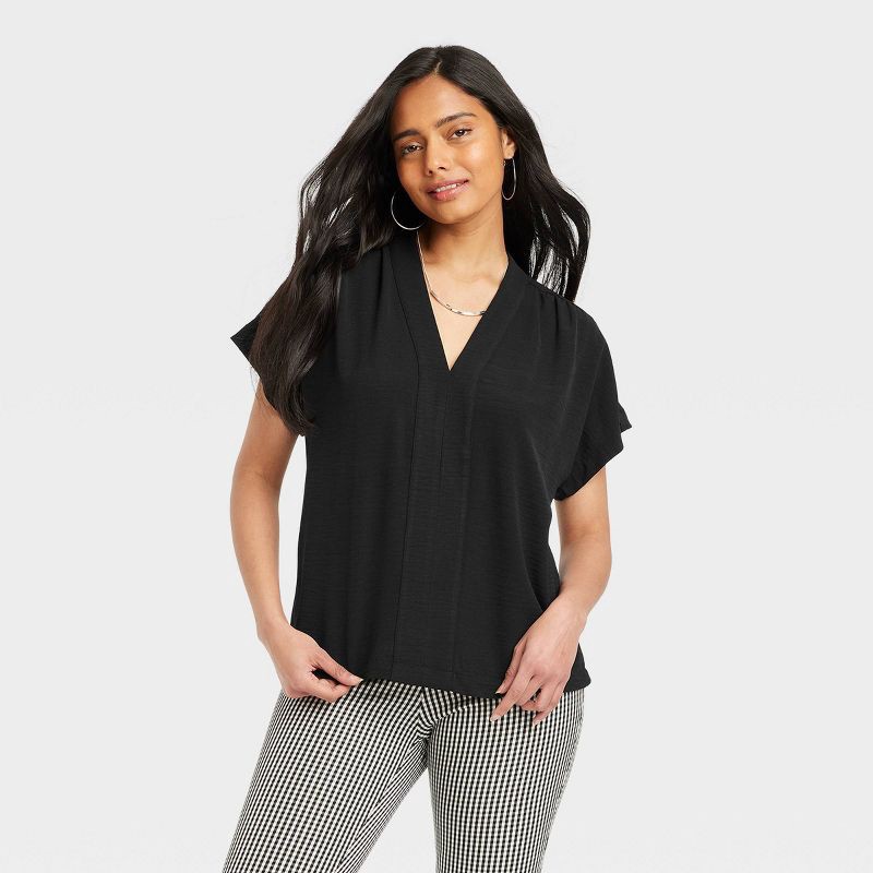 slide 3 of 4, Thin Medium Hoop Earrings - A New Day™ Silver: Brass, Nickel-Free, 2" Diameter, 1 ct